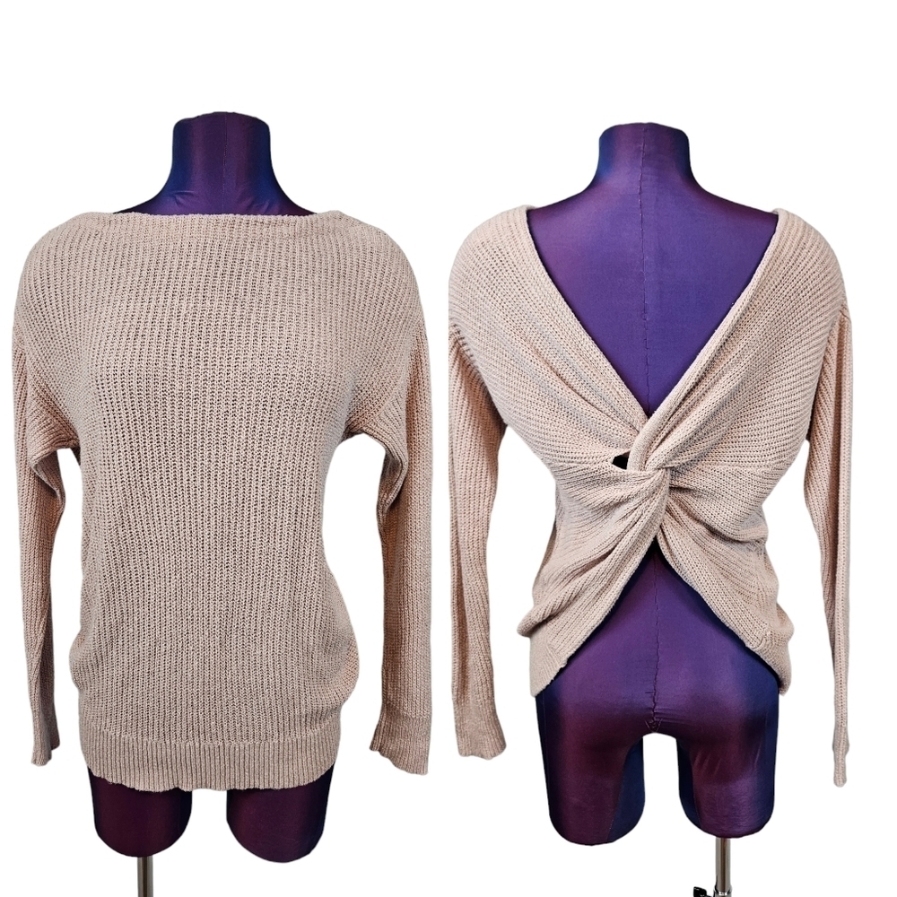 Market & Spruce Dusty Pink Twist Open Back Sweater Size‎ Small Juniors N33